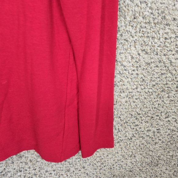 J Jill Top Womens Small Red Ribbed Knit Oversized Wearever Collection Scoop Neck - Picture 2 of 7